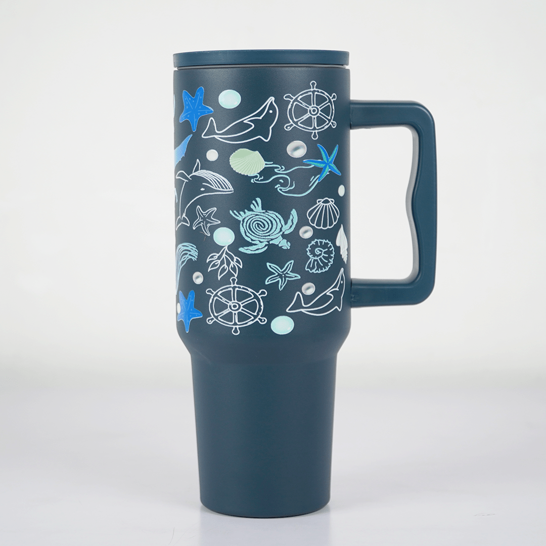 Deep Sea Dream Tumbler - Memories InsiteDEEP SEA DREAM PRINTED 40 OZ TUMBLER- BLUE WITHOUT CHARMS